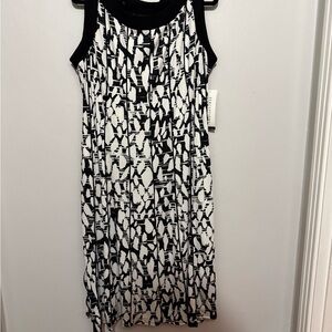 Black & White Patterned Sleeveless Dress Perceptions NWT